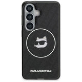 Husa de protectie Karl Lagerfeld IML Choupette Head on KL Repeated Logo MagSafe (KLHMS26SHMKBCHOK) compatibil cu Samsung Galaxy S26, Negru