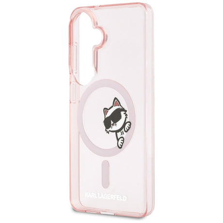 Husa de protectie Karl Lagerfeld IML Choupette Peekaboo Logo MagSafe (KLHMS26S6HCPSCP) compatibil cu Samsung Galaxy S26, Roz