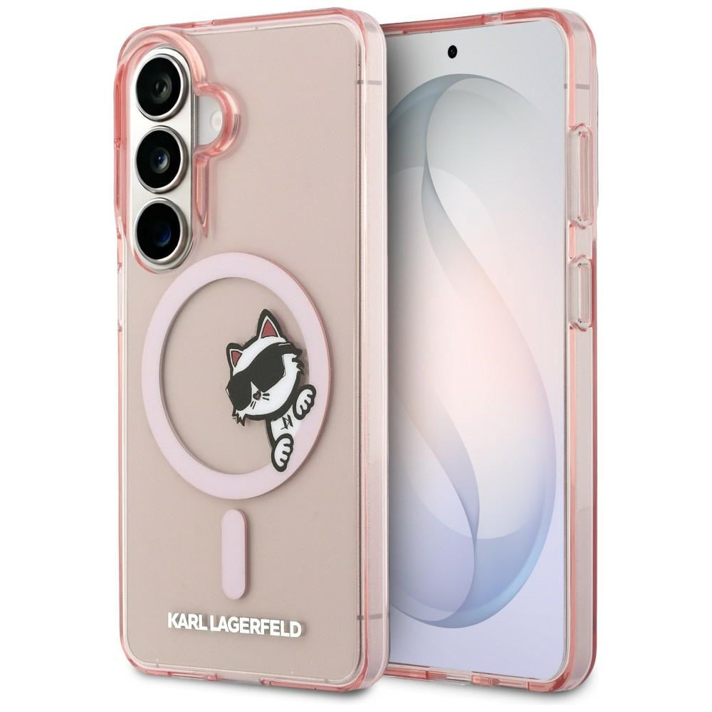 Husa de protectie Karl Lagerfeld IML Choupette Peekaboo Logo MagSafe (KLHMS26S6HCPSCP) compatibil cu Samsung Galaxy S26, Roz