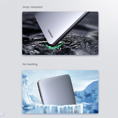 Stocare Ugreen Hard Drive Enclosure CM300 (70498), USB to USB-C Cable, HDD/SSD, SATA, Support ESD Anti-static, 6Gbps, Gri