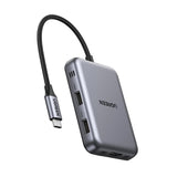 Incarcator Ugreen Hub 7in1 CM896 (65759), Magnetic, USB-C to HDMI 4K, USB-C PD100W, 2X USB, SD4.0 Slot, TF Slot, 10Gbps, Gri