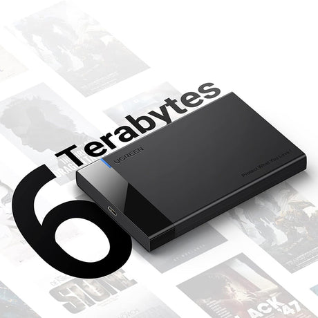 Stocare Ugreen Hard Drive Enclosure US221 (50743), with Cable, USB-C to SATA (7+15) Pin, 6Gbps, for 2.5inch SATA SSD/HDD, Negru