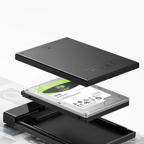 Stocare Ugreen Hard Drive Enclosure US221 (50743), with Cable, USB-C to SATA (7+15) Pin, 6Gbps, for 2.5inch SATA SSD/HDD, Negru