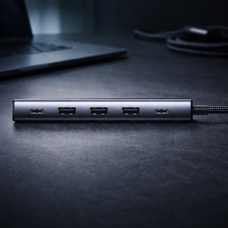 Hub/Dock Ugreen Docking Station CM511 (75642), USB-C to 2x Type-C, 3x USB, Display Port, 5Gbps, PD 3.0, 100W, 4K@60Hz, Gri