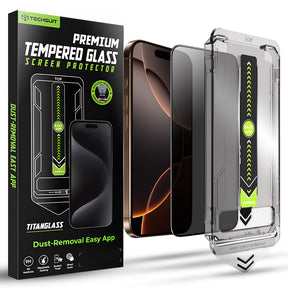Folie de protectie Techsuit TitanGlass FullCover compatibil cu iPhone 16 Pro / iPhone 17, Privacy