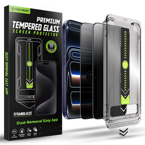 Folie de protectie Techsuit TitanGlass FullCover (set de 2) compatibil cu iPhone 17 Pro, Privacy