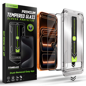 Folie de protectie Techsuit TitanGlass FullCover (set de 2) compatibil cu iPhone 17 Pro Max, Negru