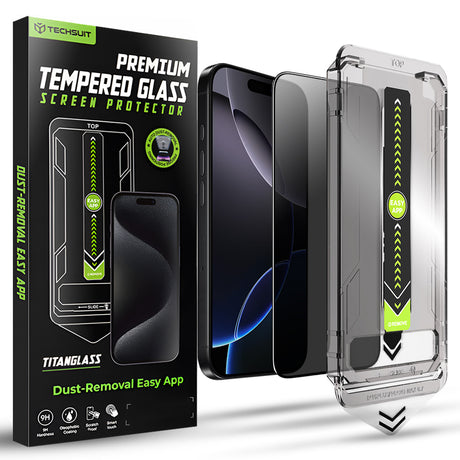 Folie de protectie Techsuit TitanGlass FullCover compatibil cu iPhone 16 Pro Max, Privacy