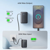 Baterie externa Anker Nano (A1638H11), 10000mAh, USB-C, 45W, Negru