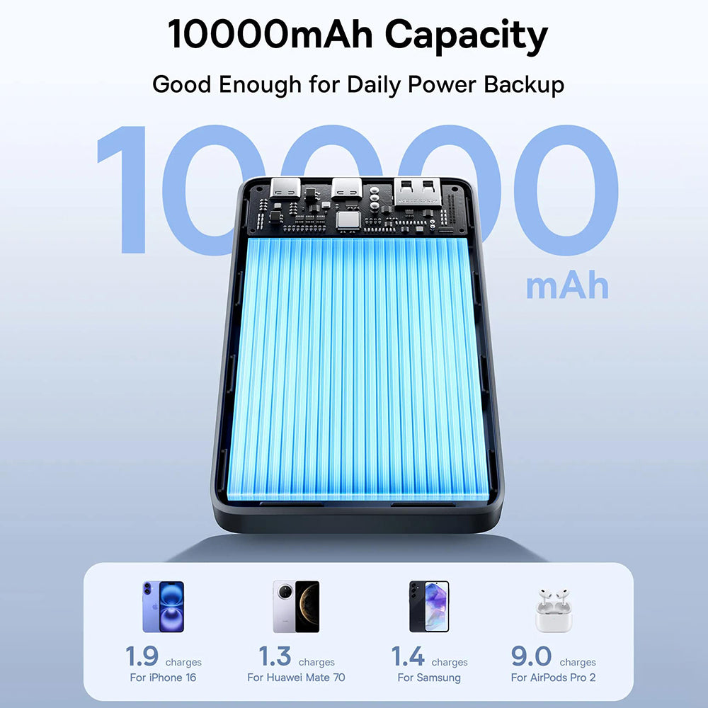 Baterie externa Baseus EnerFill FP21 (P1008210D123-00), Dual-Port, 10000mAh, 22.5W, Slim Design, Negru