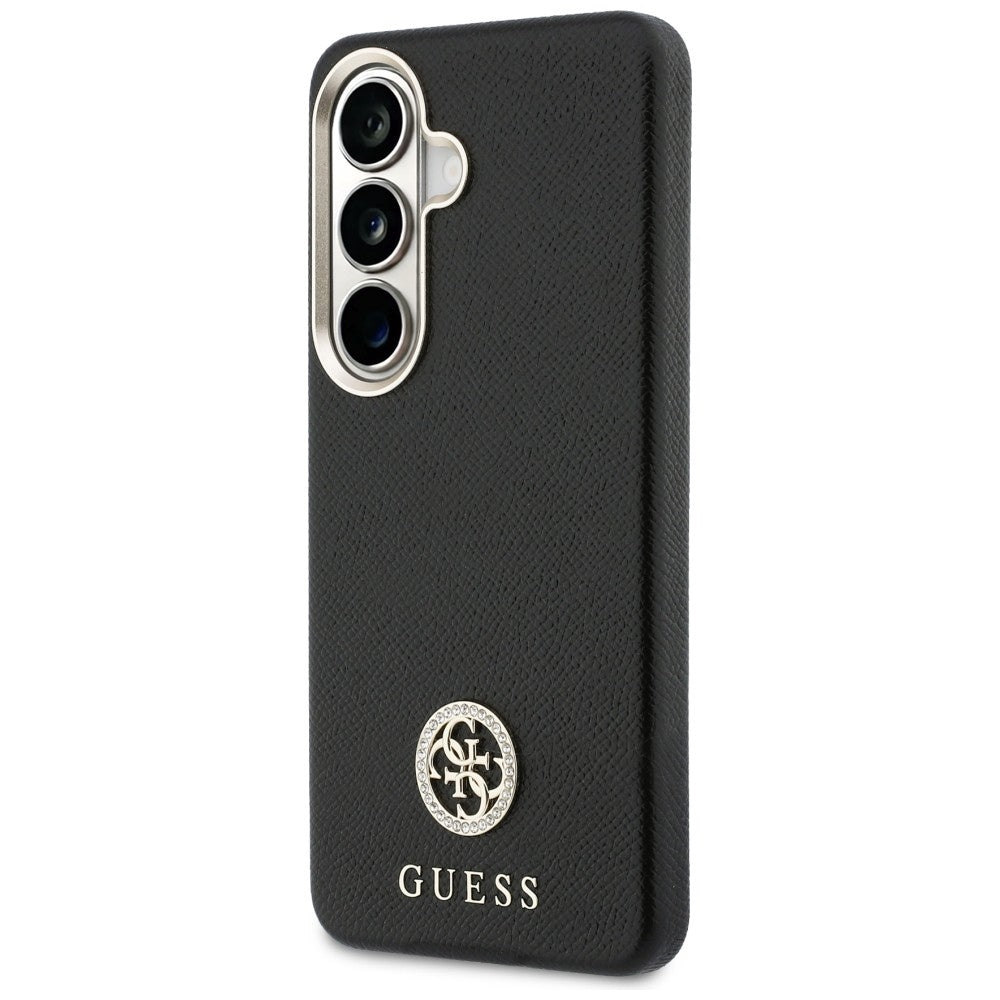 Husa de protectie Guess Rhinestone Round Logo MagSafe (GUHMS26SPGCRMDEK) compatibil cu Samsung Galaxy S26, Negru