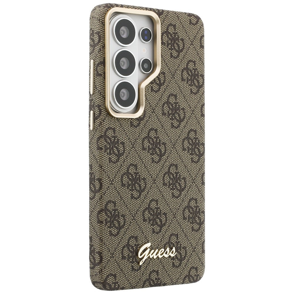 Husa de protectie Guess 4G Script MagSafe (GUHMS26L5P4FWMSW) compatibil cu Samsung Galaxy S26 Ultra, Maro