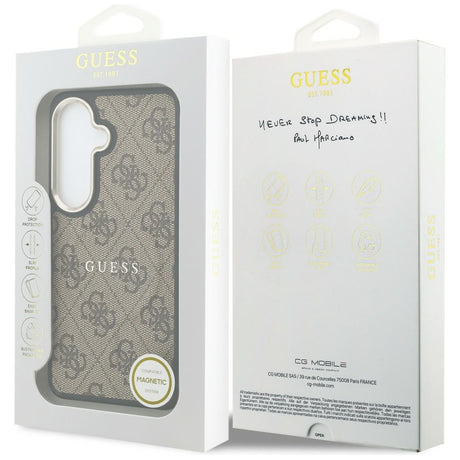 Husa de protectie Guess 4G Embossed Ring MagSafe (GUHMS26MP4MSEGCW) compatibil cu Samsung Galaxy S26 Plus, Maro