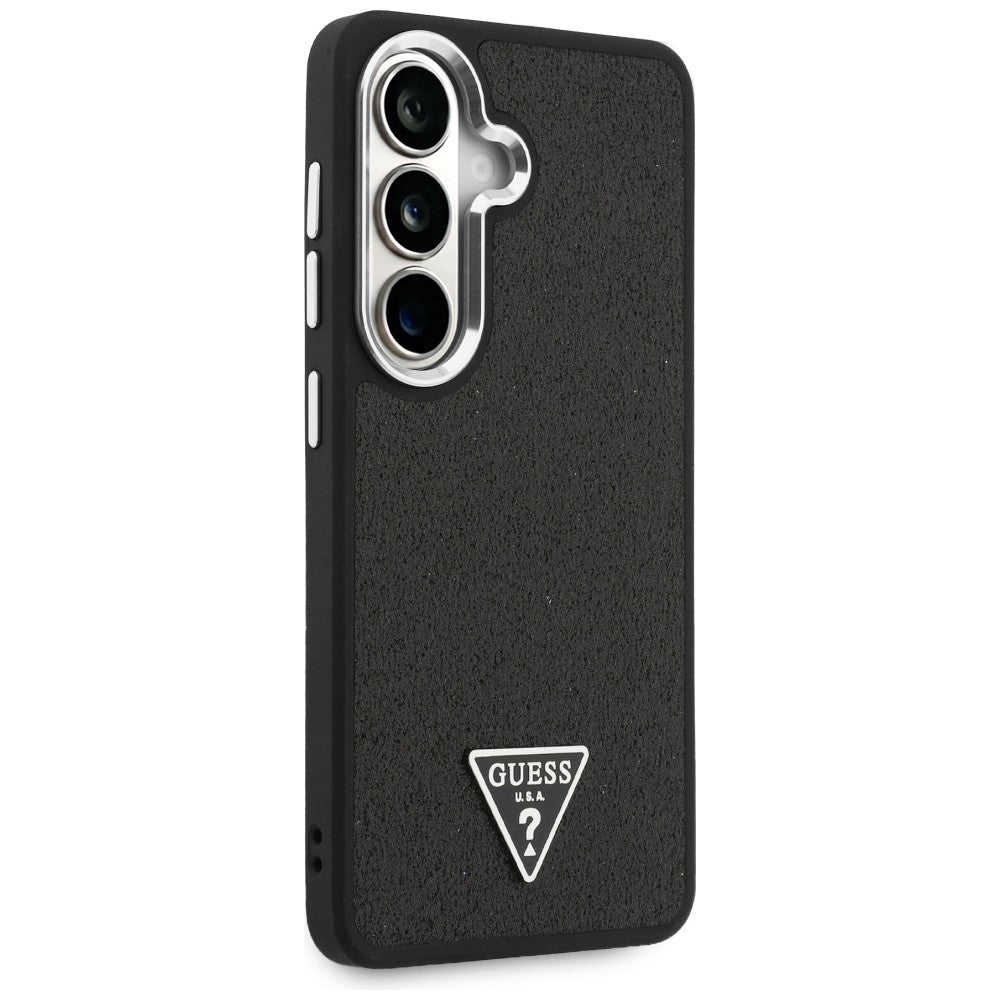 Husa de protectie Guess Fixed Glitter Triangle Logo MagSafe (GUHMS26SPFGTSCMK) compatibil cu Samsung Galaxy S26, Negru