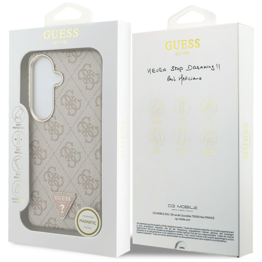 Husa de protectie Guess 4G Triangle Logo MagSafe (GUHMS26SP4GTDGMP) compatibil cu Samsung Galaxy S26, Roz