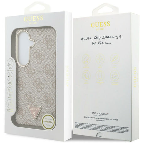 Husa de protectie Guess 4G Triangle Logo MagSafe (GUHMS26SP4GTDGMP) compatibil cu Samsung Galaxy S26, Roz
