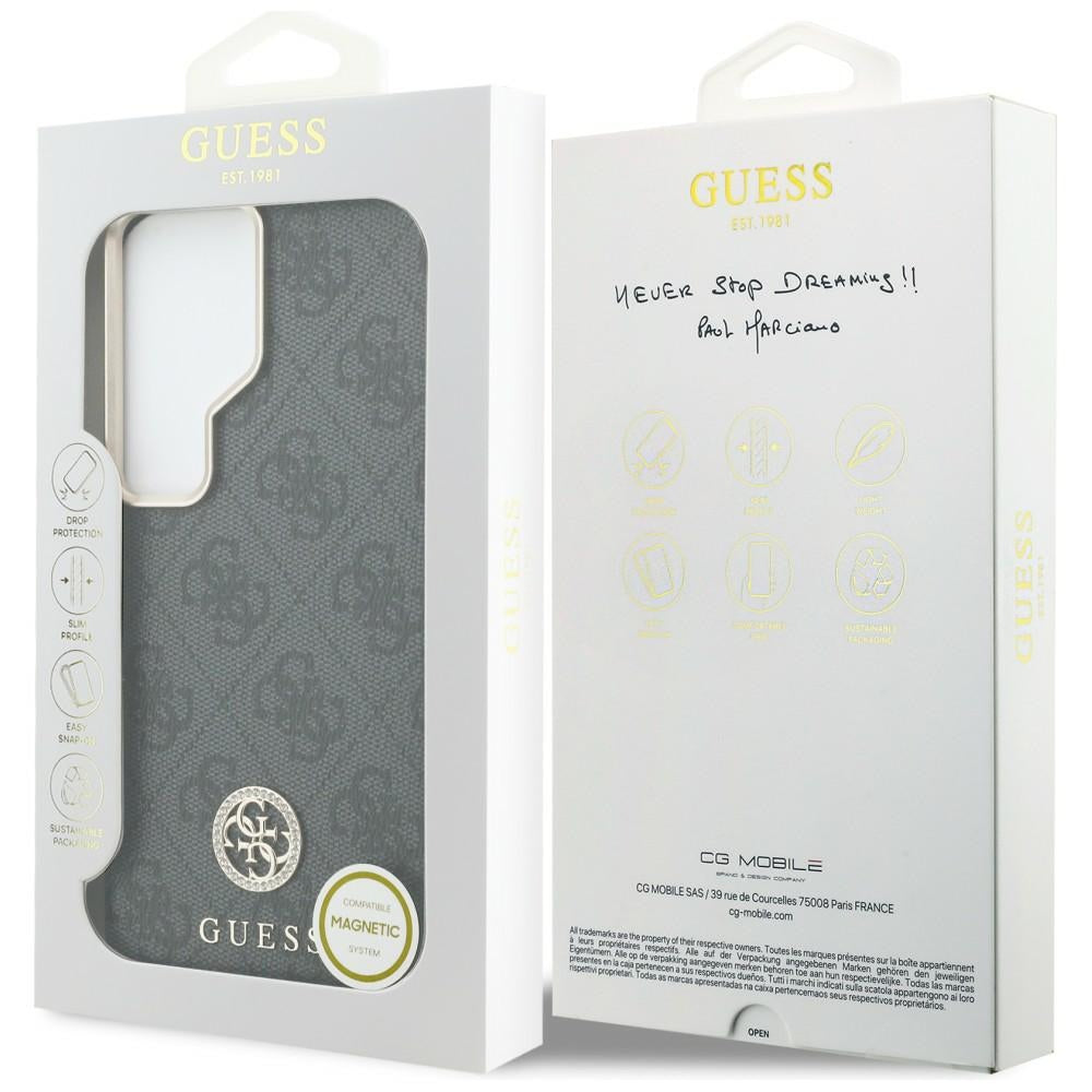 Husa de protectie Guess Rhinestone Round Logo MagSafe (GUHMS26LP4GRMDEK) compatibil cu Samsung Galaxy S26 Ultra, Negru