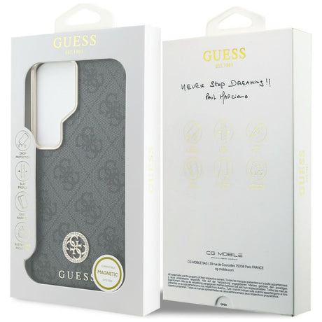 Husa de protectie Guess Rhinestone Round Logo MagSafe (GUHMS26LP4GRMDEK) compatibil cu Samsung Galaxy S26 Ultra, Negru