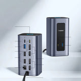 Hub/Dock Baseus Docking Station Nomos NU1 Air (B0114400), 12 Ports, 10Gbps, 100W PD, 4K Displays, Gri