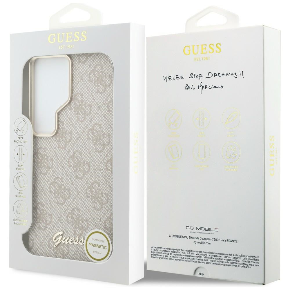 Husa de protectie Guess 4G Script MagSafe (GUHMS26L5P4FWMSP) compatibil cu Samsung Galaxy S26 Ultra, Roz