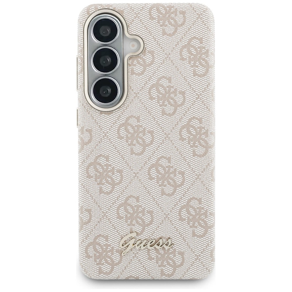 Husa de protectie Guess 4G Script MagSafe (GUHMS26S5P4FWMSP) compatibil cu Samsung Galaxy S26, Roz
