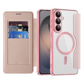 Husa de protectie Techsuit SmartMag Book compatibil cu Samsung Galaxy S26, Roz