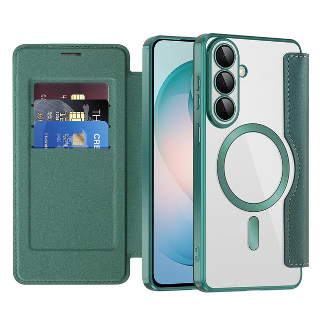 Husa de protectie Techsuit SmartMag Book compatibil cu Samsung Galaxy S26 Plus, Verde