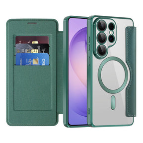 Husa de protectie Techsuit SmartMag Book compatibil cu Samsung Galaxy S26 Ultra, Verde