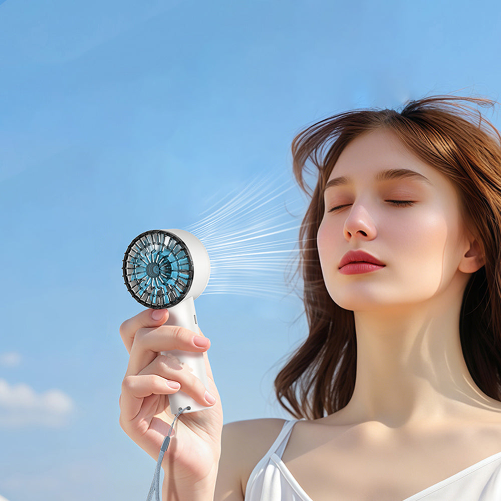 Yesido Handheld Fan (YF18), with LCD Display, 12W Brushless Motor, 5500 RPM, 100x Speed, 12W, 3600mAh, Type-C, Negru