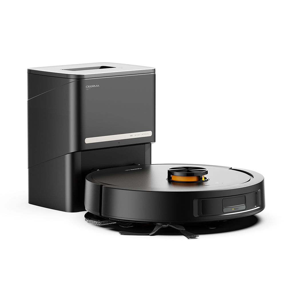 Deerma Robot Vacuum Cleaner (S30), Dry & Wet Cleaning, 13000Pa, Auto-unloading Station, LDS Mapping, 40W, 2600mAh, Negru
