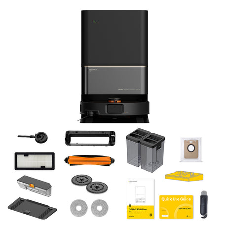 Deerma Robot Vacuum Cleaner (X90 Ultra), Dry & Wet Cleaning, 28000Pa, Pet Hair Collection System, 3L Dust Bin, App, Negru