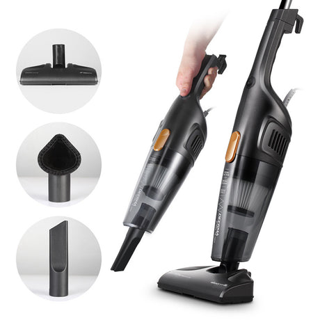 Deerma Corded Vacuum Cleaner (DX115C), Dry, 2in1, 3-layer Dust Filter System, HEPA, Low Noise, 600W, 1.2L, 15000Pa, Negru