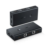 Adaptor Ugreen KVM Switch CM200 (50744), 2x HDMI 4k@30Hz, 4x USB to 1x HDMI, 2x USB2.0, 480Mbps, Buzzer Alert, Plug&Play, Negru
