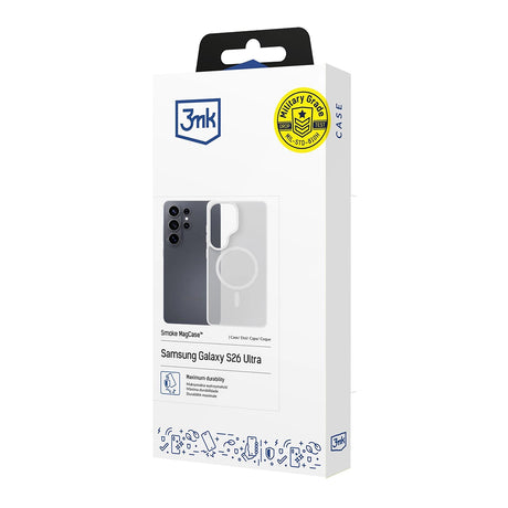 Husă 3mk Smoke MagCase albă pentru Samsung Galaxy S26 Ultra