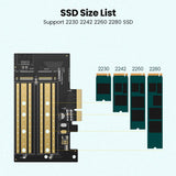 Stocare Ugreen Expansion Card CM302 (70504), M.2 SATA + M.2 NVMe to PCI-E X4, 32Gbps (PCI-E), 6Gbps (SATA), Negru