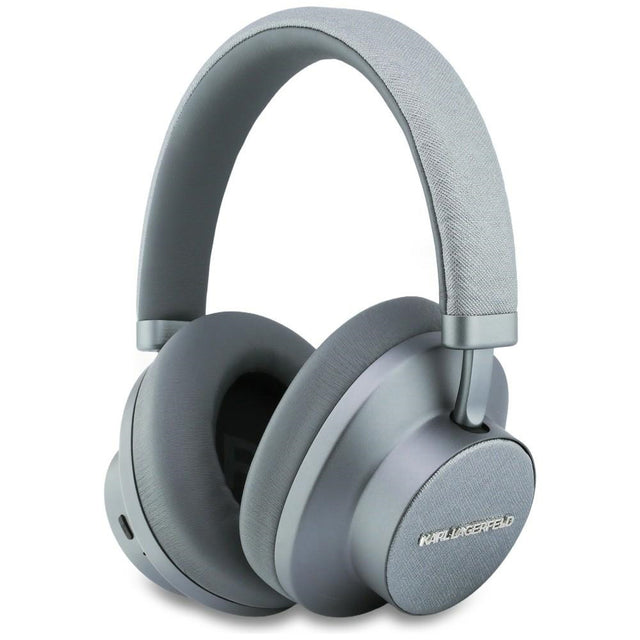 Casti Karl Lagerfeld Wireless Saffiano Elongated (KLBHP73PSACKMG), Over-Ear Headset, ANC, Bluetooth, Type-C, Gri