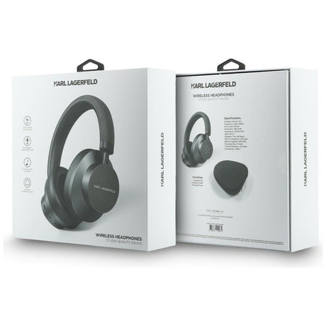 Casti Karl Lagerfeld Wireless Saffiano Elongated (KLBHP73PSACKMG), Over-Ear Headset, ANC, Bluetooth, Type-C, Gri