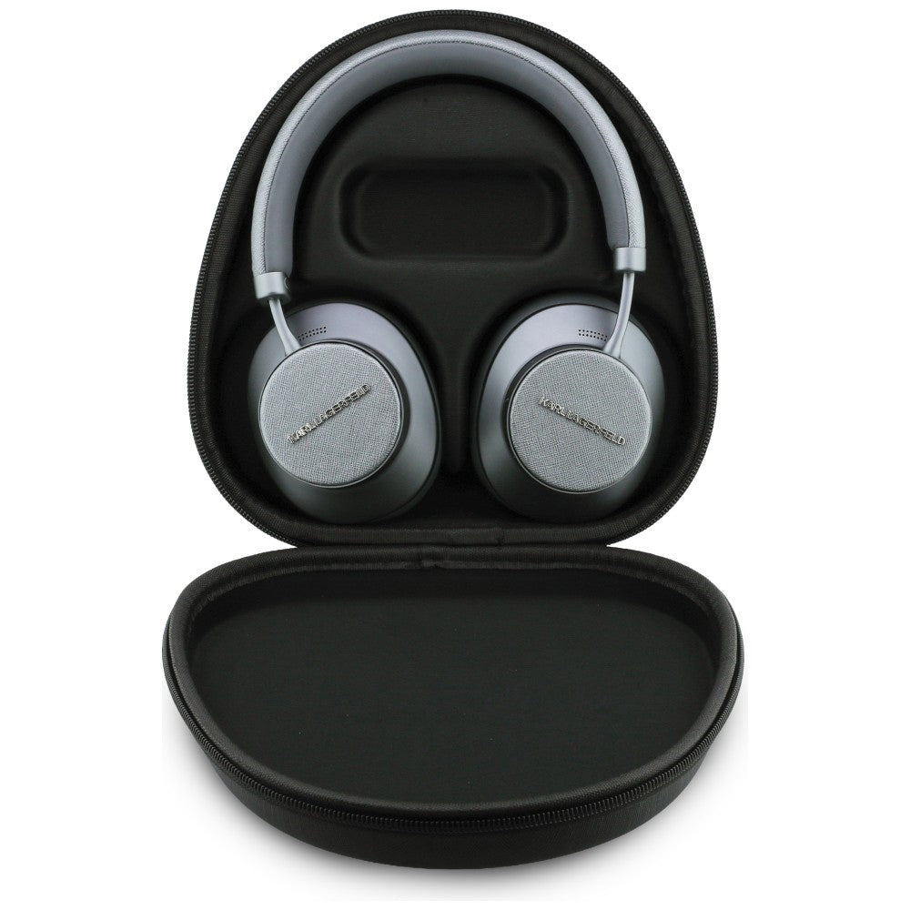 Casti Karl Lagerfeld Wireless Saffiano Elongated (KLBHP73PSACKMG), Over-Ear Headset, ANC, Bluetooth, Type-C, Gri