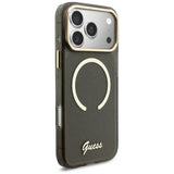 Husa de protectie Guess IML Glitter Script Strap MagSafe (GUHMP17X5HTGSMSK) compatibil cu iPhone 17 Pro Max, Negru