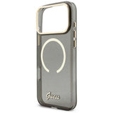 Husa de protectie Guess IML Glitter Script Strap MagSafe (GUHMP17X5HTGSMSK) compatibil cu iPhone 17 Pro Max, Negru