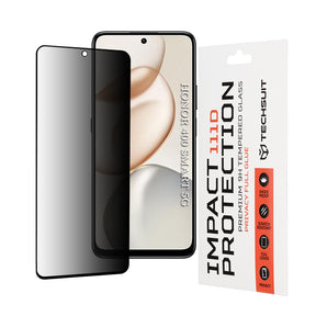 Folie de protectie Techsuit 111D Privacy Full Glue compatibil cu Honor 400 Smart 5G / 400 Smart 4G / 200 Smart / 90 Smart / X7d 4G / X7b 4G / X7b 5G / X7c, Negru