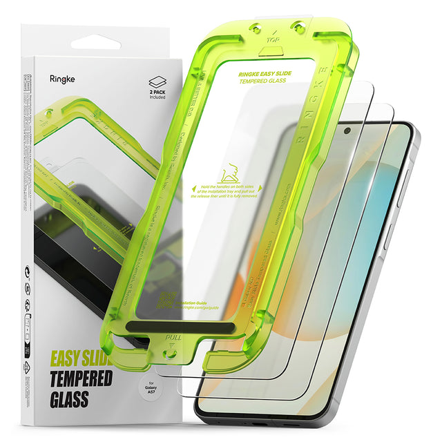 Folie de protectie Ringke Easy Slide Tempered Glass (set de 2) compatibil cu Samsung Galaxy A57 5G, Transparent