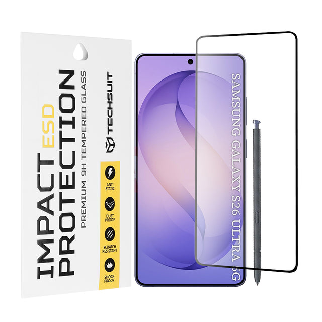 Folie de protectie Techsuit ESD Glass compatibil cu Samsung Galaxy S26 Ultra, Negru