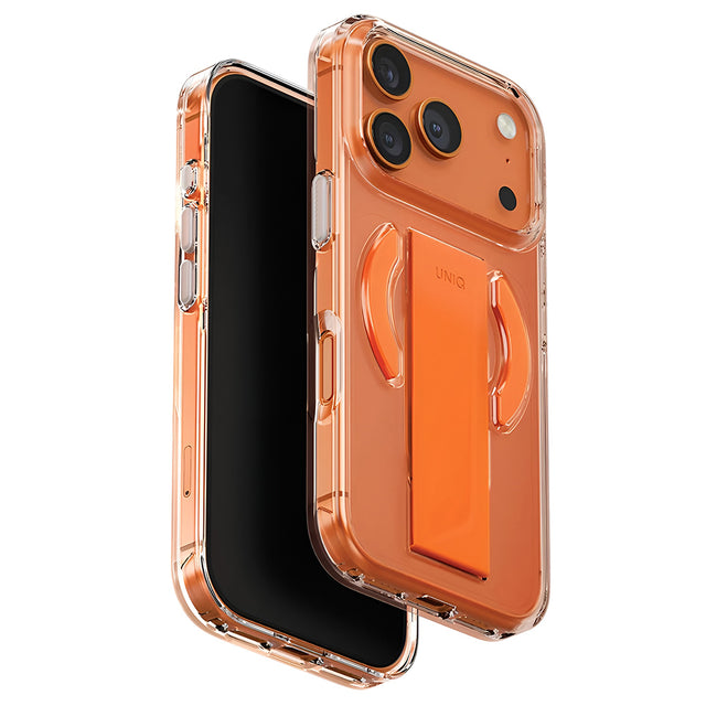 Husa de protectie UNIQ Heldro Air MagClick compatibil cu iPhone 17 Pro, Transparent / Orange