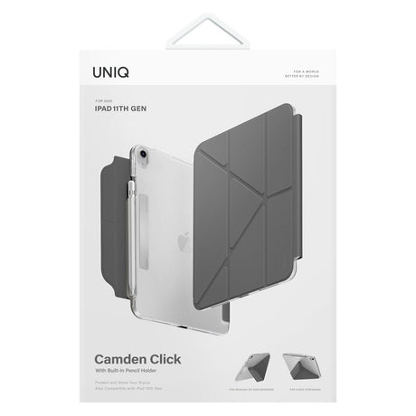 Husa de protectie tableta UNIQ Camden Click compatibil cu iPad 11 (2025), Gri