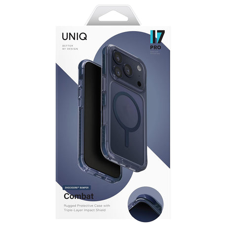 Husa de protectie UNIQ Combat MagClick compatibil cu iPhone 17 Pro, Albastru