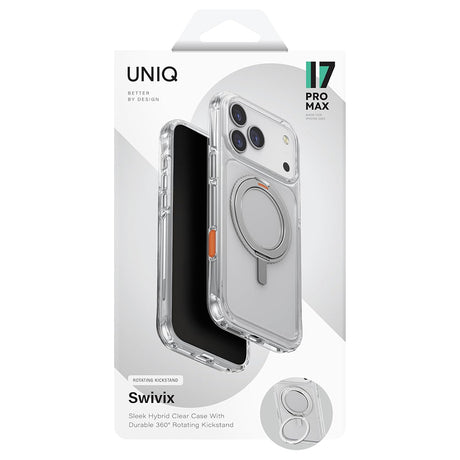 Husa de protectie UNIQ Swivix 360° Kickstand compatibil cu iPhone 17 Air, Argintiu