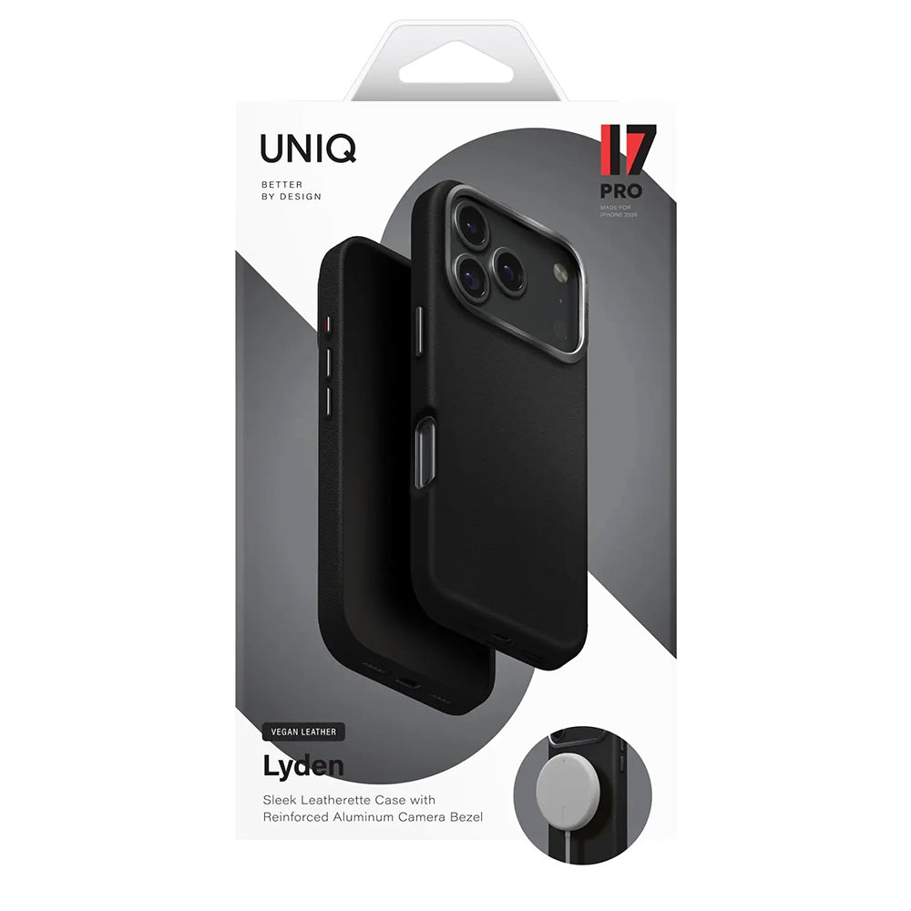 Husa de protectie UNIQ Lyden Leatherette compatibil cu iPhone 17 Pro, Albastru / Black