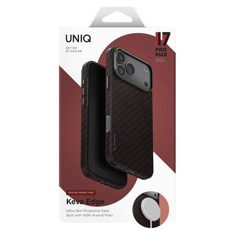 Husa de protectie UNIQ Keva Aramid compatibil cu iPhone 17 Pro Max, Silent Lava