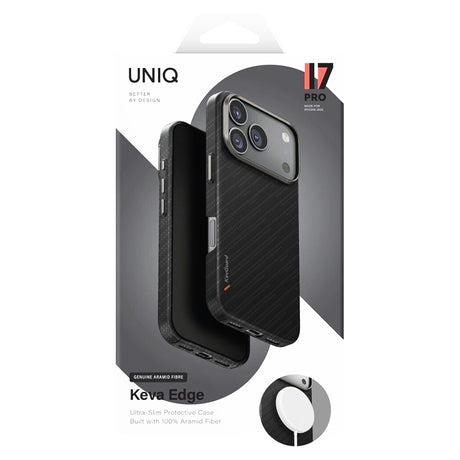Husa de protectie UNIQ Keva Aramid compatibil cu iPhone 17 Pro Max, Negru